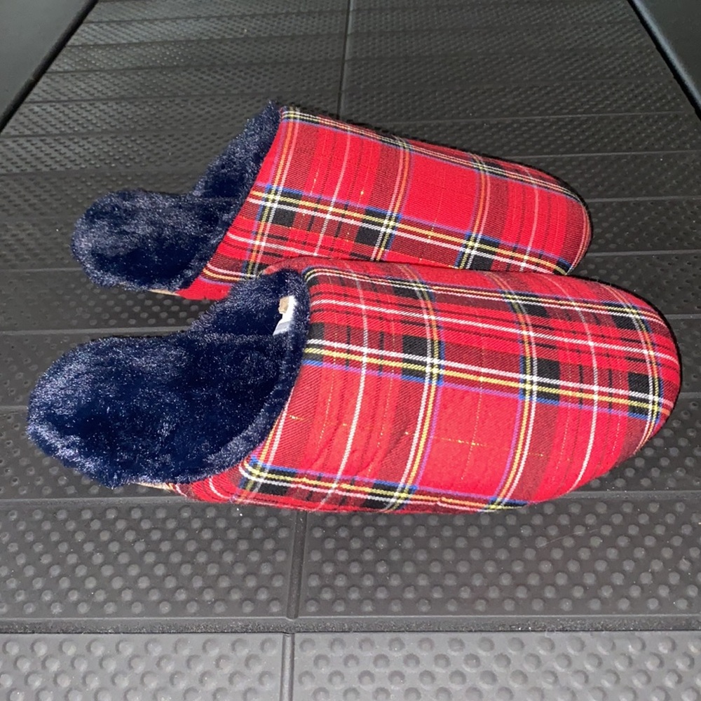J.crew Sherpa-lined slippers in plaid NWT - Picture 7 of 7